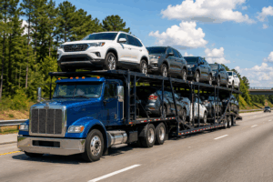 Auto transport time for vehicles traveling on an open car carrier