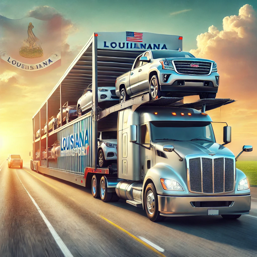 DALL·E-2025-01-17-09.19.10-A-professional-vehicle-transport-truck-carrying-multiple-cars-on-a-highway-with-a-scenic-background-representing-a-move-from-Louisiana-to-Florida.-Th.webp