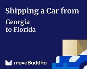 Secure auto transport truck carrying vehicles from Georgia to Florida during long-distance relocation
