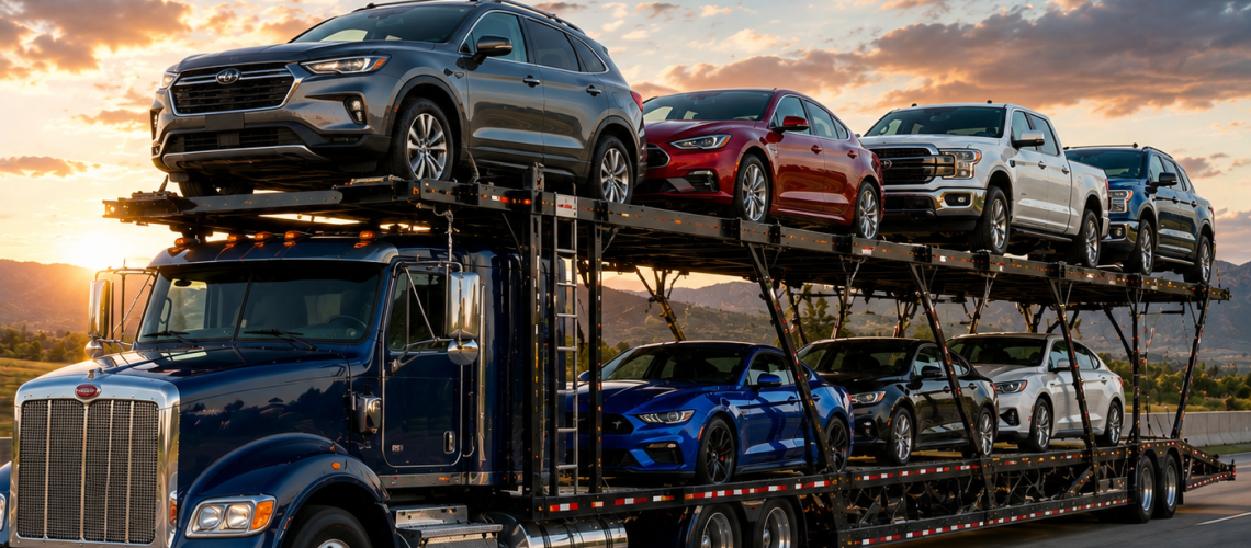 Open car transport carrier moving vehicles nationwide