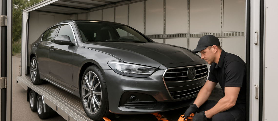 Enclosed car transport service for secure vehicle shipping