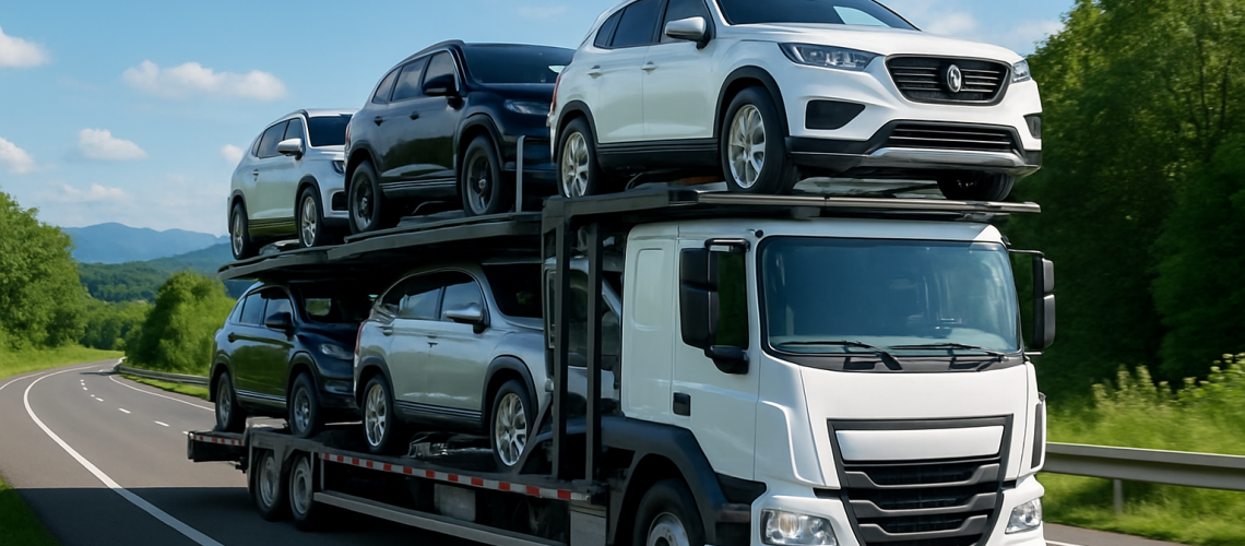 A modern car carrier truck ensuring safe auto transport