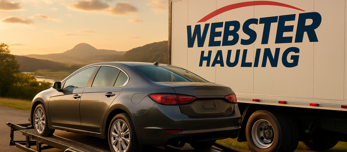 Webster Hauling car shipping service in action