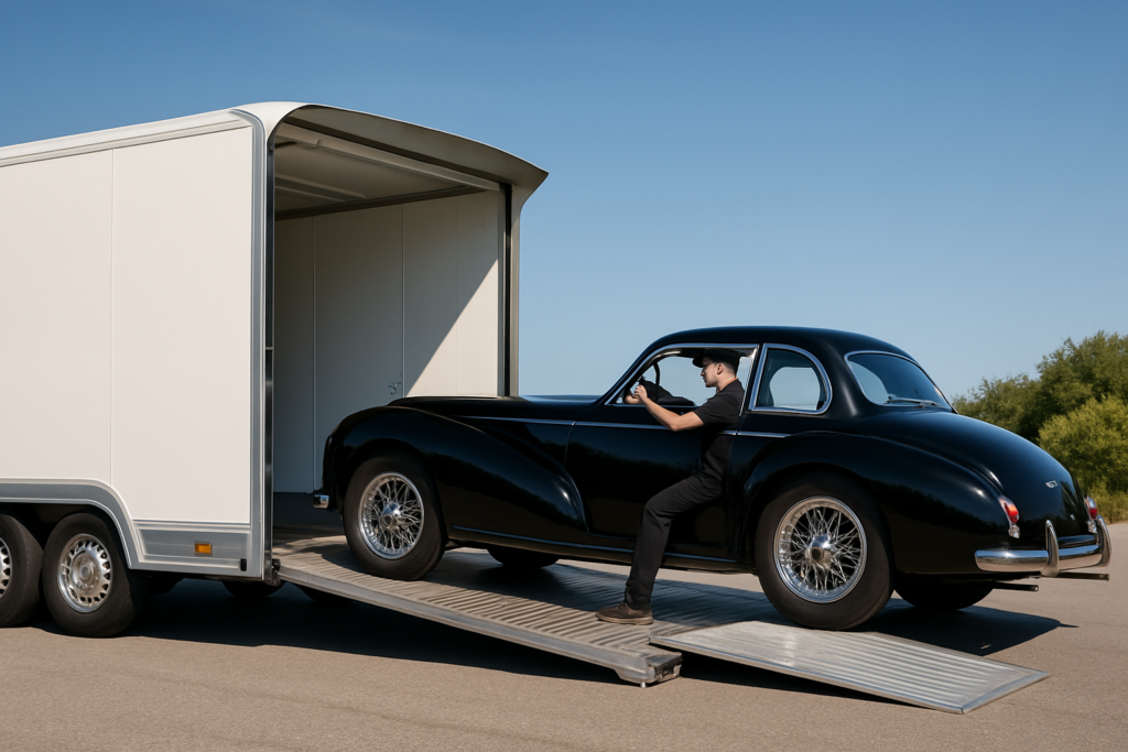 Enclosed car transport for secure vehicle shipping